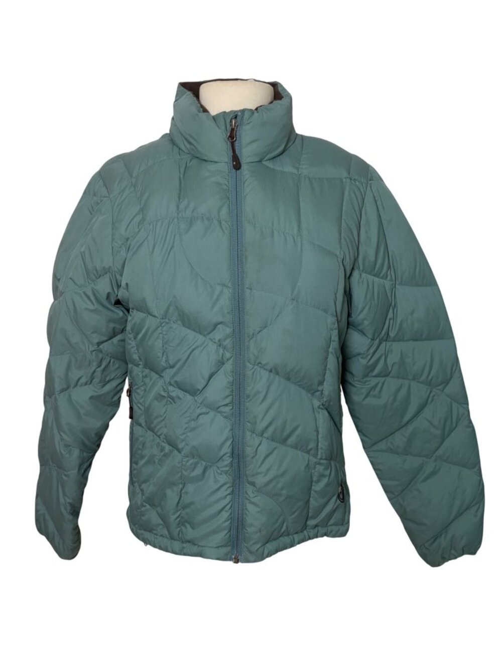 Isis Goose Down Puffer Jacket Womens 10 Green Lightweight Warm Coat Ski Snow